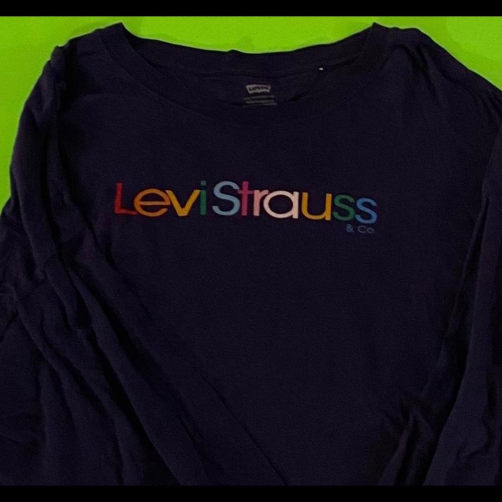 Women’s Levi’s Long Sleeve Thin Shirt-Retro Rainbow Color